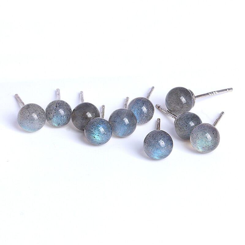 S925 natural moon stone earrings  #E019