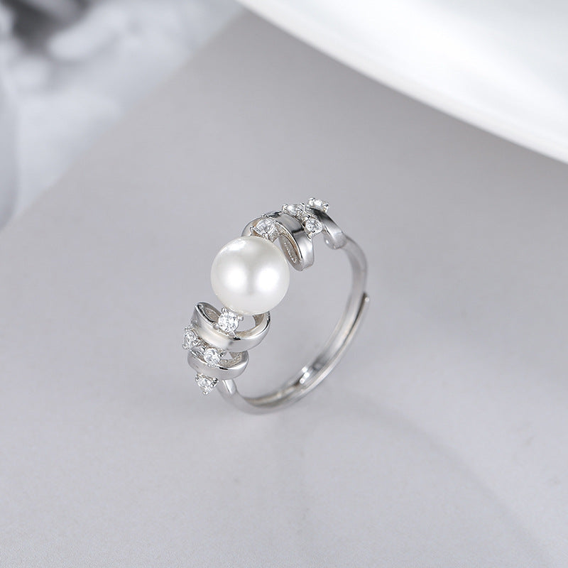 S925 sterling silver ring setting (default no pearl) wsr118-126