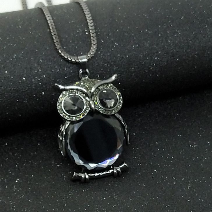 Owl crystal necklace sweater chain #N057-N061