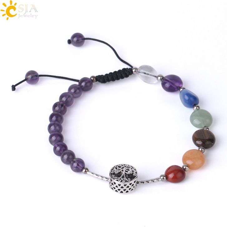 natural crystal stone bracelet w #B034