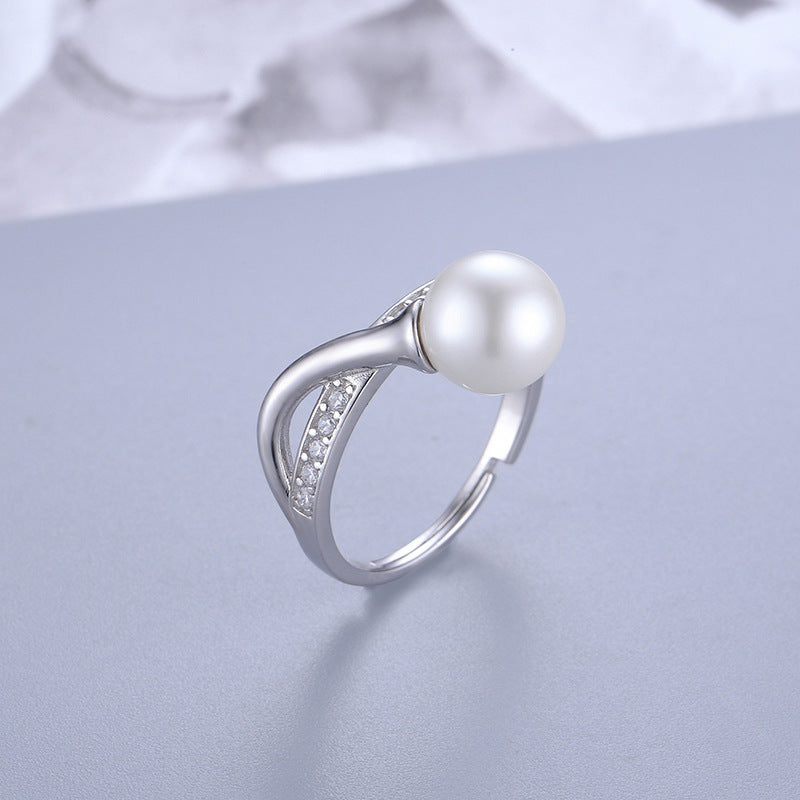 S925 sterling silver ring setting (default no pearl)wsr064-072