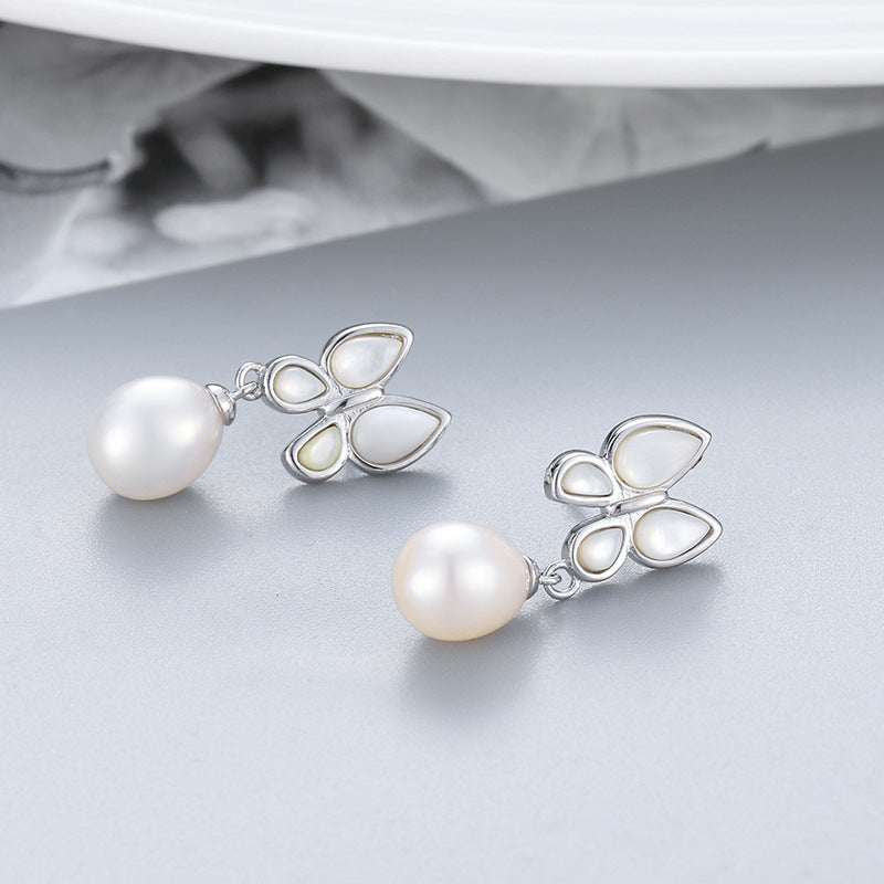 S925 sterling silver earring setting (default no pearl) wse190-198