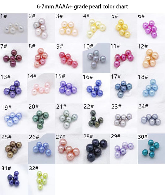 AAAA natural high quality round freshwater loose pearl 6-7mm 32colors