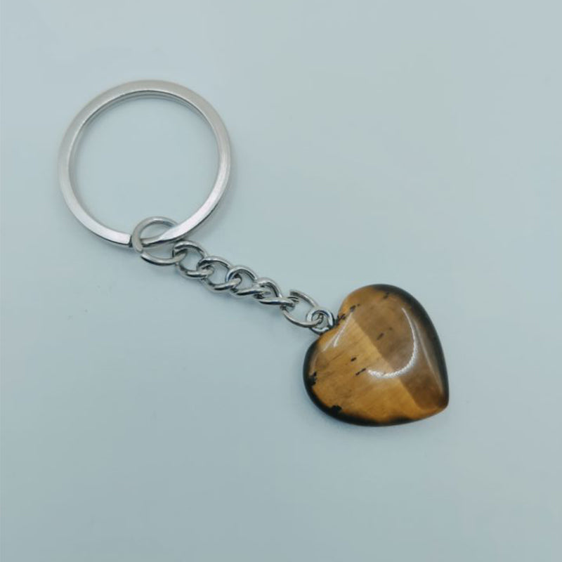 natural heart  crystal stone keychain  #KC064