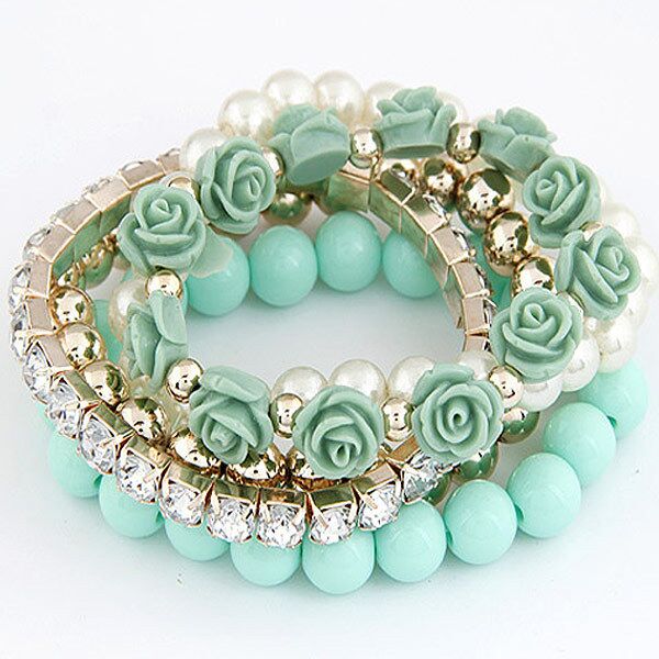 Rose jewelry multi-layer bracelet B208