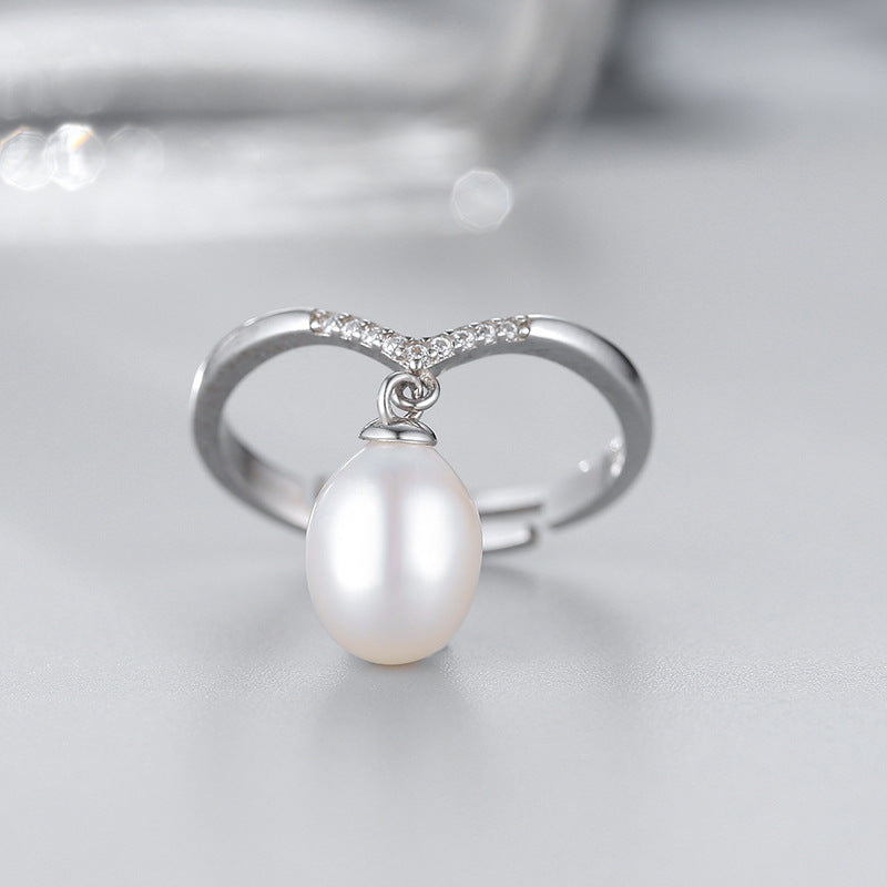 S925 sterling silver ring setting (default no pearl) wsr037-045