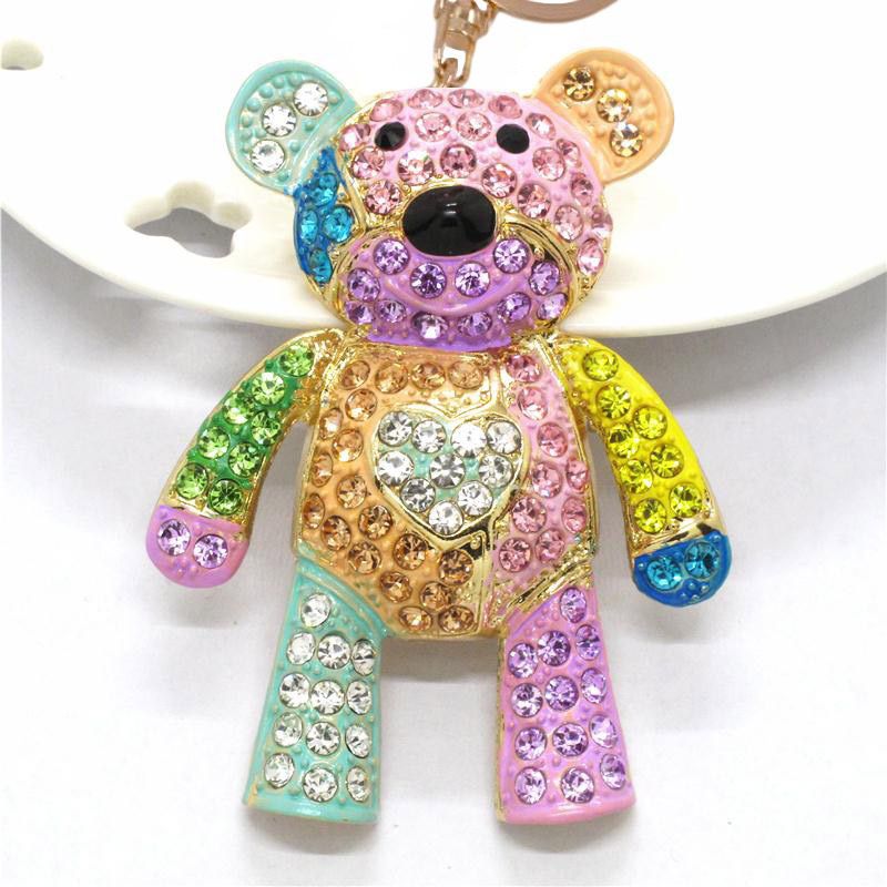 rhinestone Animals  bear keychain KC061-KC063