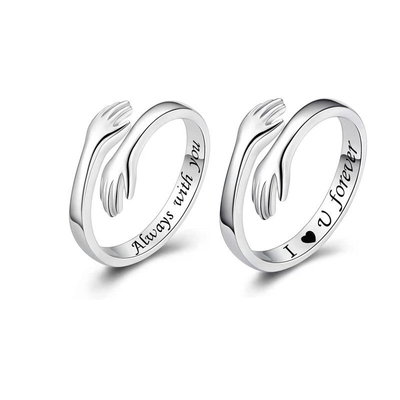 Hand hug ring open adjustable finger ring R001-R002