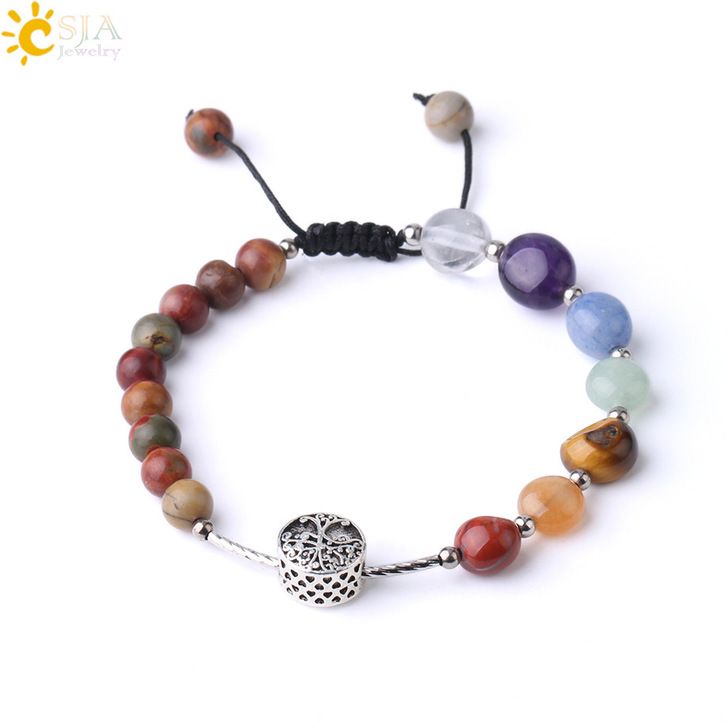 natural crystal stone bracelet w #B034