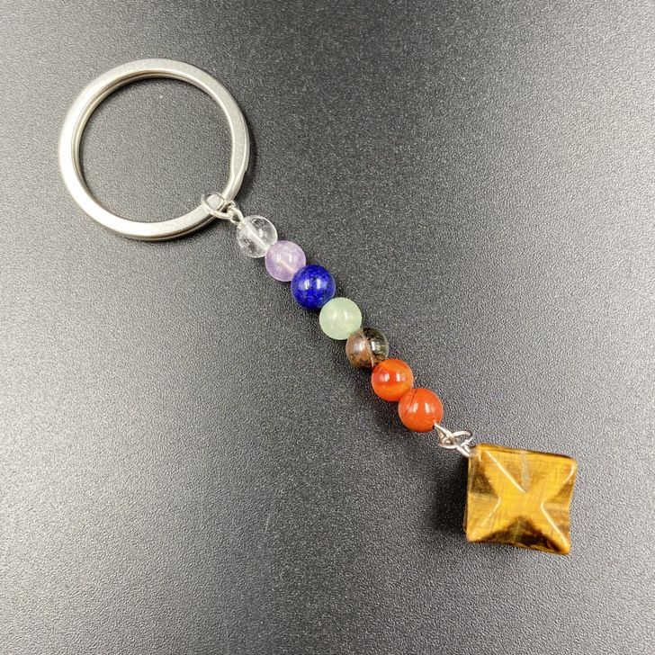 7-chakras crystal Hexagram keychain