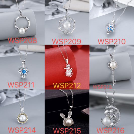 S925 sterling silver pearl pendant setting (default no pearl) wsp208-216