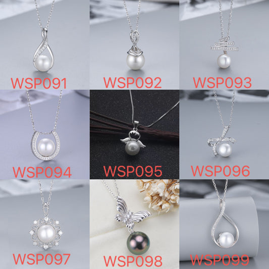 S925 sterling silver pearl pendant setting (default no pearl) wsp091-099