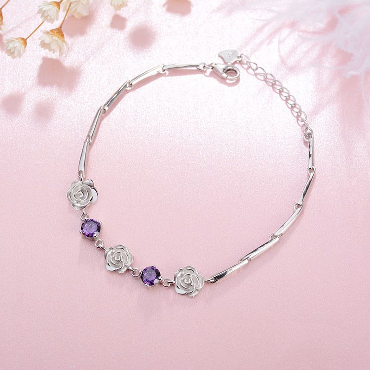 sterling silver S925 gem bracelet #GB064-GB072