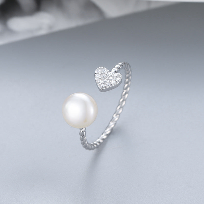 S925 sterling silver ring  setting (default no pearl) wsr010-018