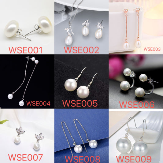 S925 sterling silver earring setting (default no pearl)  wse001-009