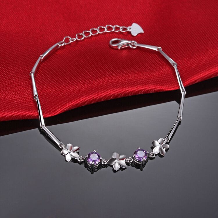 sterling silver S925 gem bracelet #GB073-GB081