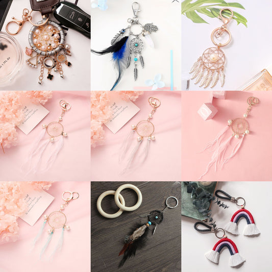 feather dream cather keychain  KC073-KC081