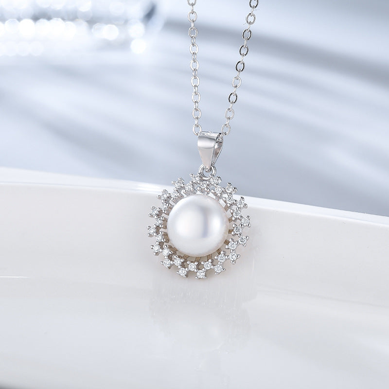 S925 sterling silver pearl pendant setting (default no pearl) wsp136-144