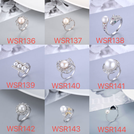 S925 sterling silver ring setting (default no pearl) wsr136-144