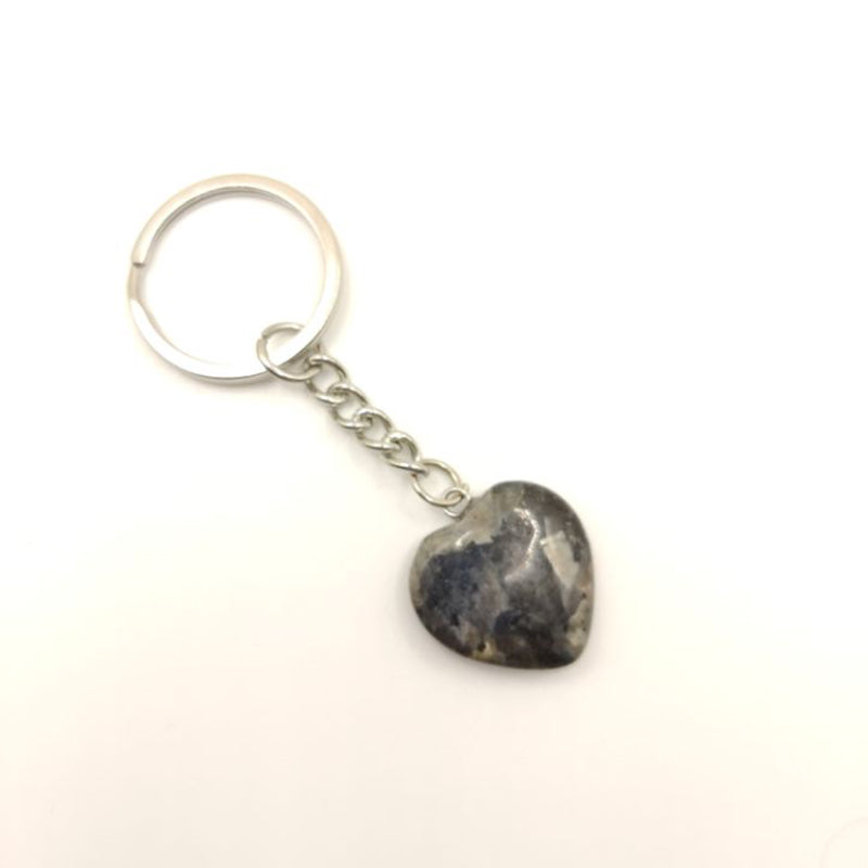 natural heart  crystal stone keychain  #KC064