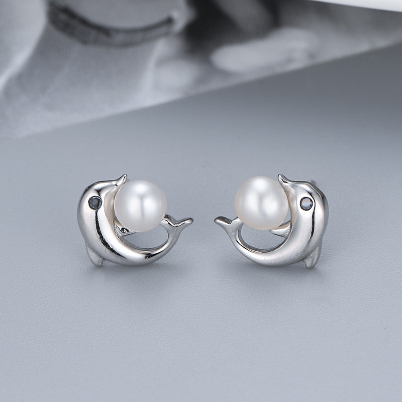 S925 sterling silver earring setting (default no pearl) wse046-054