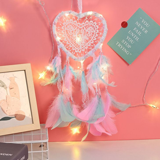 heart dreamcatcher   feather cather wall hanging decorations #DC039-DC046