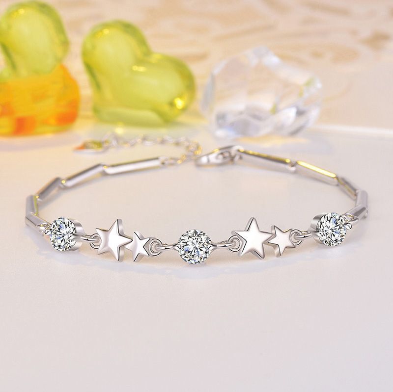 sterling silver S925 gem bracelet #GB073-GB081