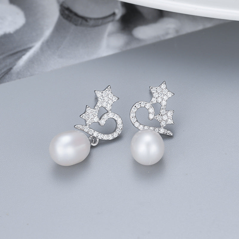 S925 sterling silver earring setting (default no pearl) wse136-144