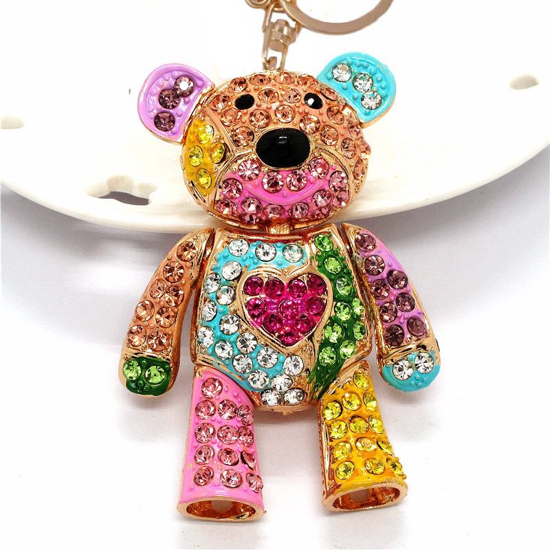 rhinestone Animals  bear keychain KC061-KC063