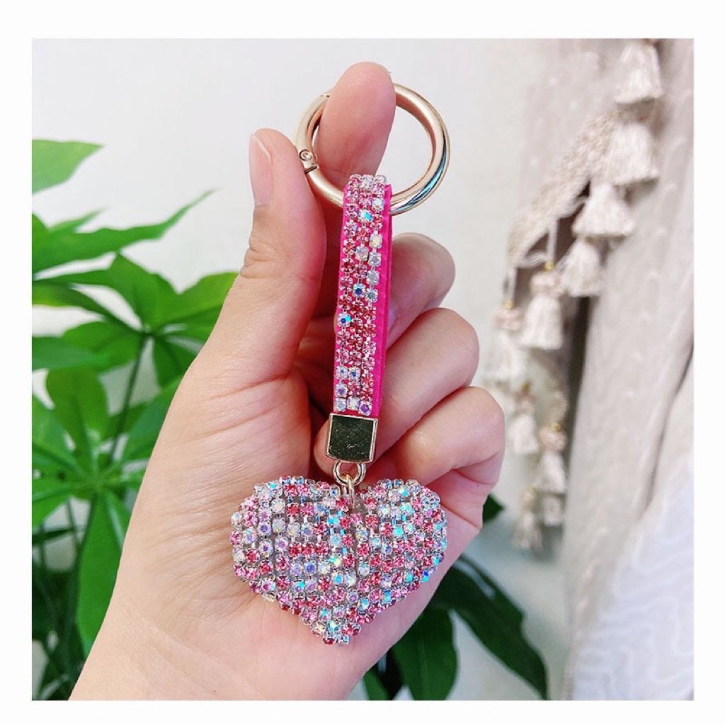 rhinestone  heart shape keychain KC001-009