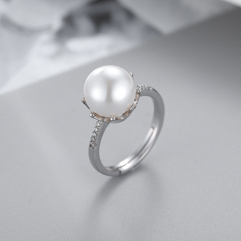 S925 sterling silver ring setting (default no pearl) wsr100-108