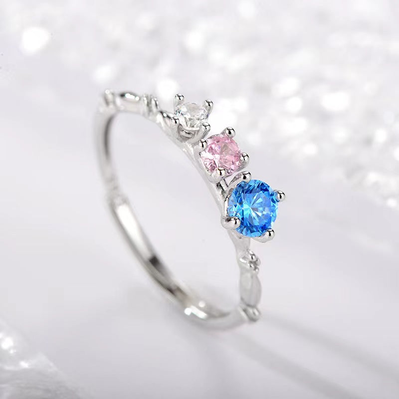 S925 sterling silver gem ring SYR028-036