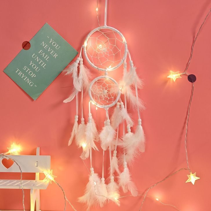 double ring dreamcatcher   feather cather wall hanging decorations #DC007-DC020