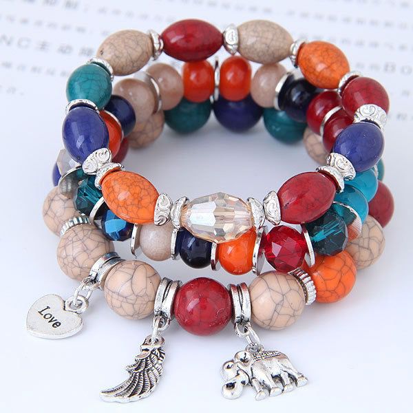 Boho wraps stone bracelet B061-B080