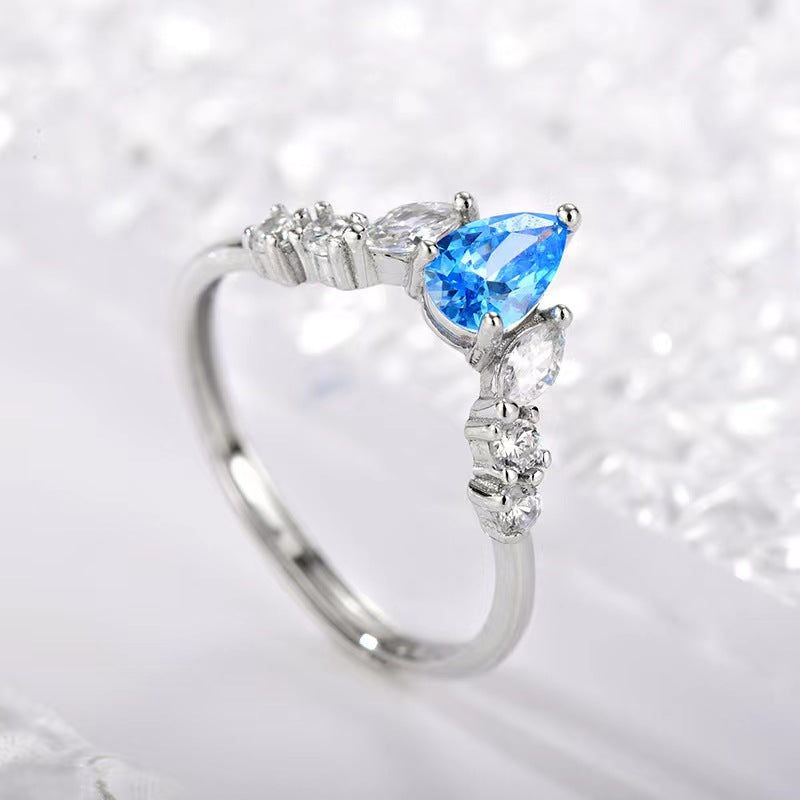 S925 sterling silver gem ring SYR028-036