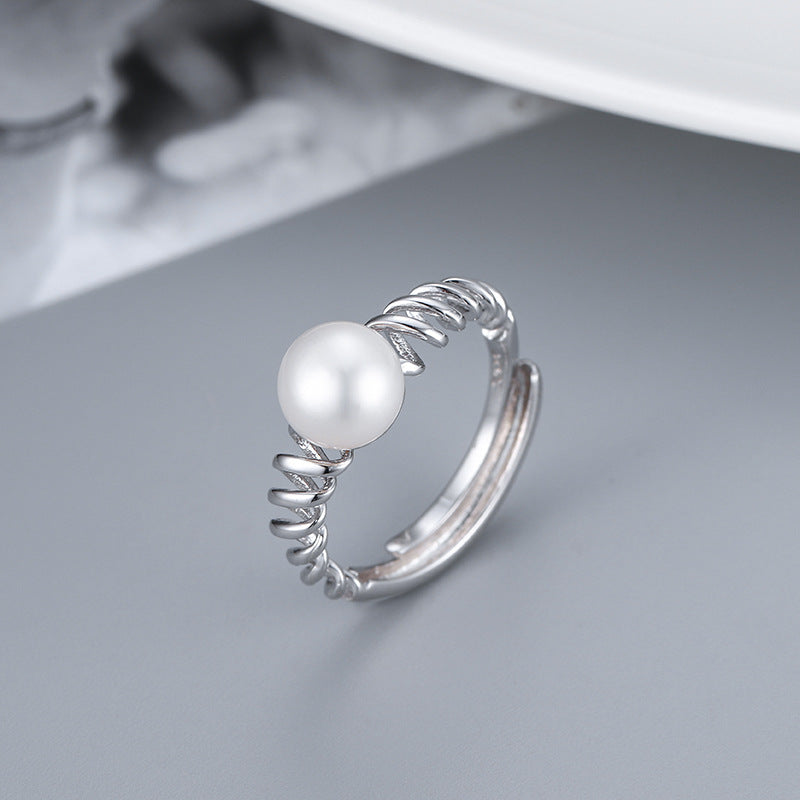 S925 sterling silver ring setting (default no pearl) wsr046-054