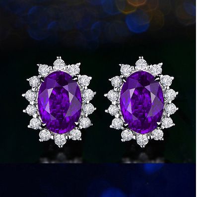 fashion zirconia gem earrings  #E078-E083