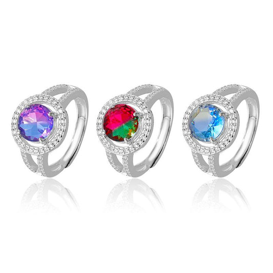 S925 sterling silver gem ring SSG789-SSG791