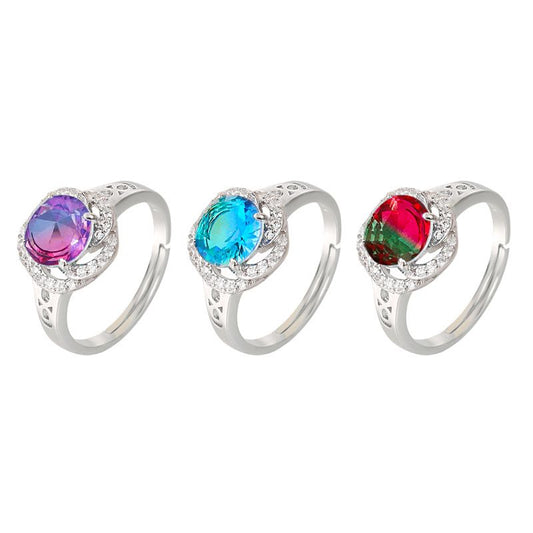 S925 sterling silver gem ring SSG703-SSG705