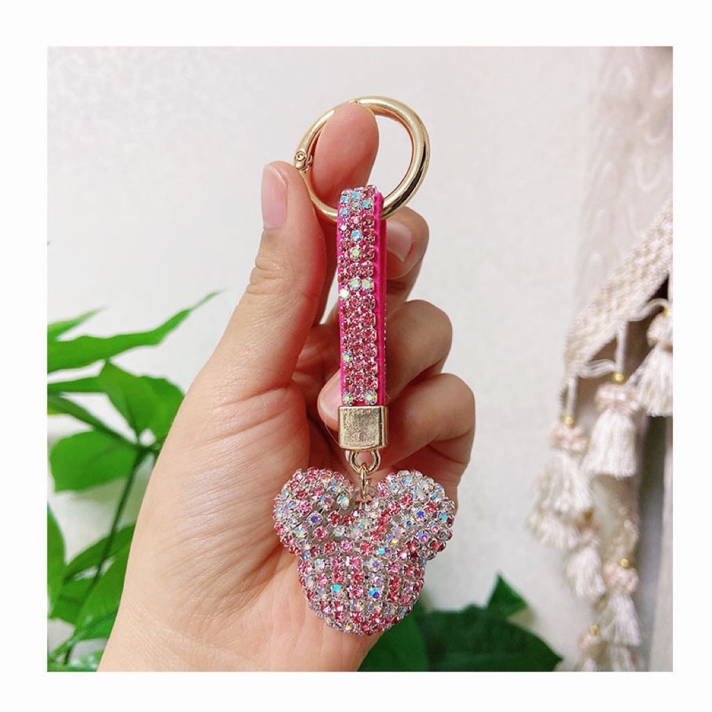 rhinestone mouse head  shape keychain KC010-KC018