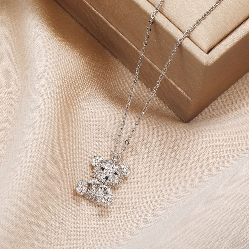 rhinestones bear necklace N070-N072