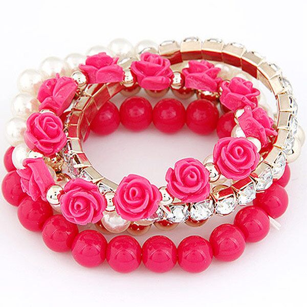 Rose jewelry multi-layer bracelet B208