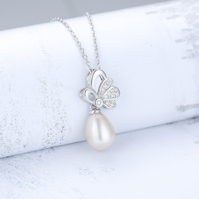 S925 sterling silver pearl pendant setting (default no pearl) wsp037-045