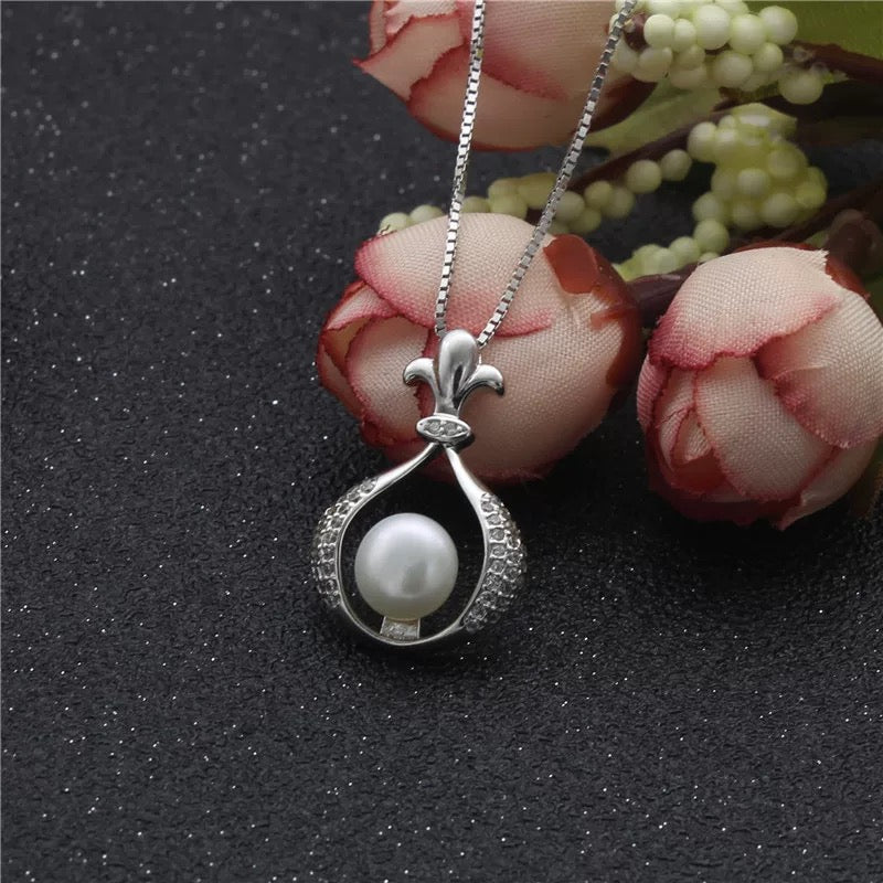 S925 sterling silver pearl pendant setting (default no pearl) wsp262-270