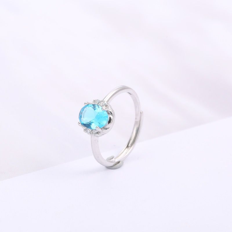 S925 sterling silver gem ring SSG392-SSG394