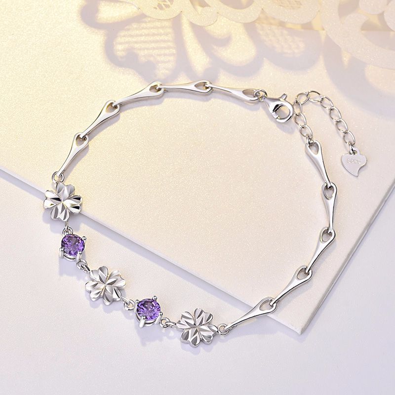 sterling silver S925 gem bracelet #GB0118-GB124