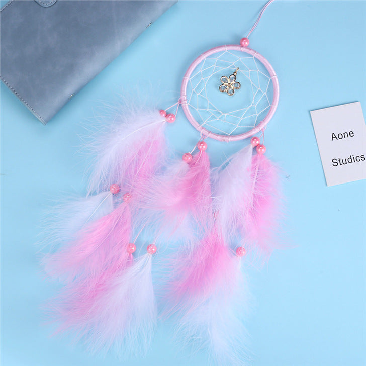 round dreamcatcher   feather cather wall hanging decorations #DC055-DC058