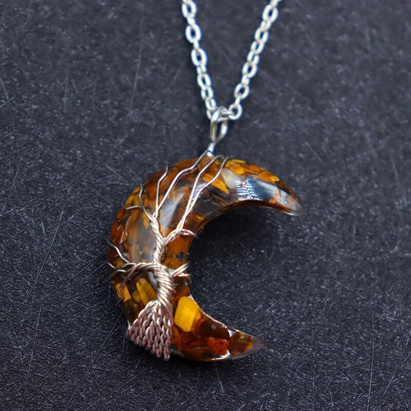 natural crystal chips pendant necklace N107