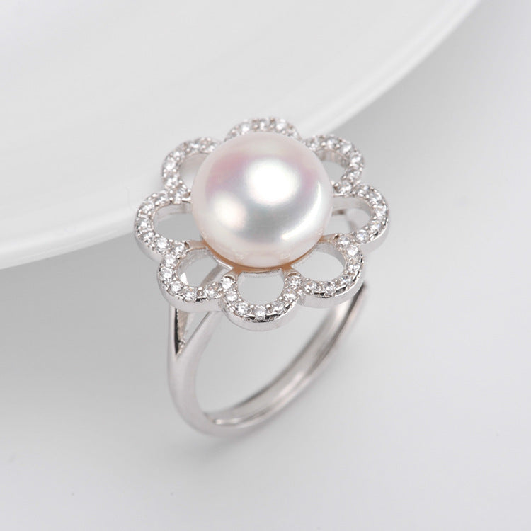 S925 sterling silver ring setting (default no pearl) wsr127-135