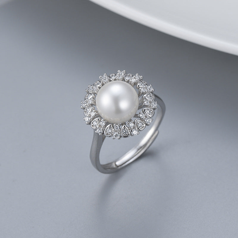 S925 sterling silver ring setting (default no pearl) wsr136-144